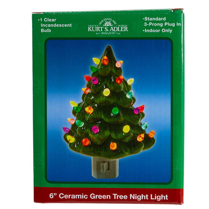 Kurt S. Adler 6-Inch Ceramic Green Tree Night Light
