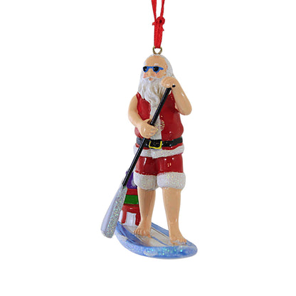 Paddle Board Santa Ornament