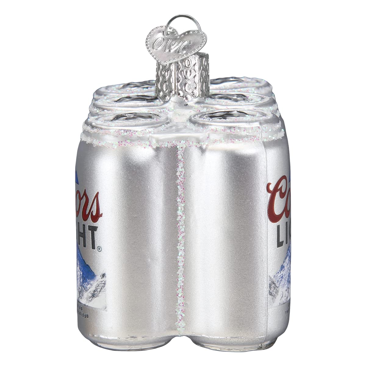 Old World Christmas Coors Light Six Pack Glass Blown Ornament for Christmas Tree, Handcrafted Holiday Decoration, Beer Collection