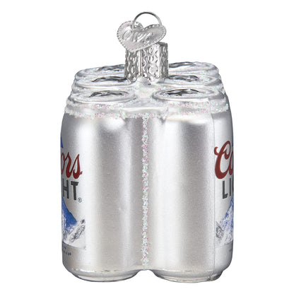 Old World Christmas Coors Light Six Pack Glass Blown Ornament for Christmas Tree, Handcrafted Holiday Decoration, Beer Collection