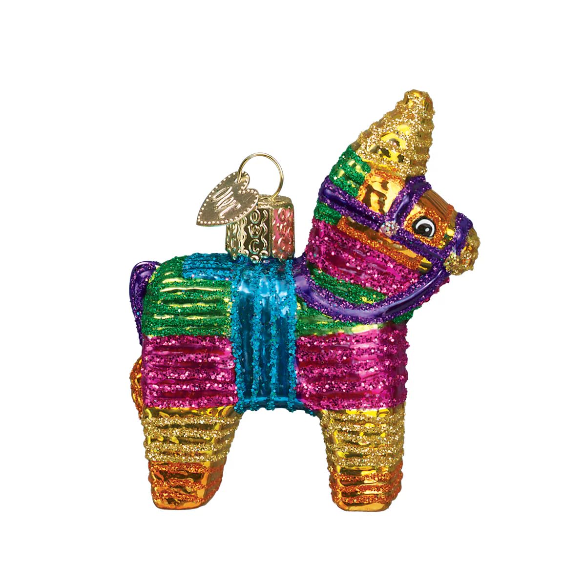 Old World Christmas Piñata Glass Blown Ornament for Christmas Tree, Handcrafted Holiday Decoration, Fiesta Collection