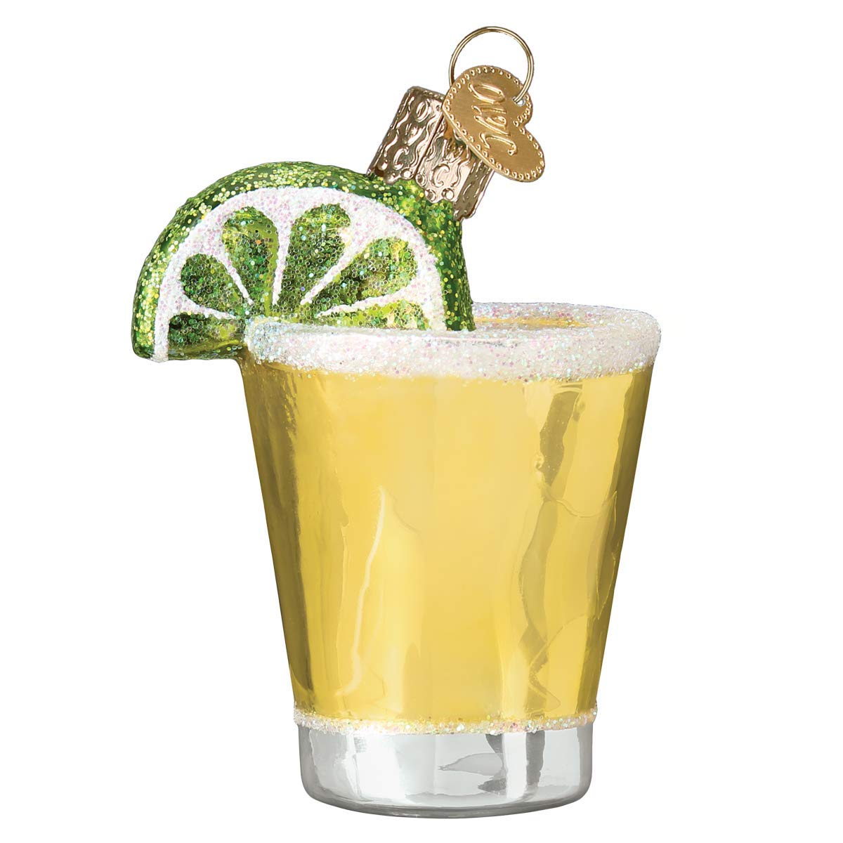 Old World Christmas Tequila Shot Glass Blown Ornament for Christmas Tree, Handcrafted Holiday Decoration, Adult Beverages Collection