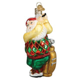 Old World Christmas Golfing Santa Glass Blown Ornament for Christmas Tree