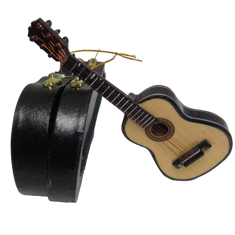 Kurt Adler J4544 5.52" Wood Pearlized Guitar Ornament
