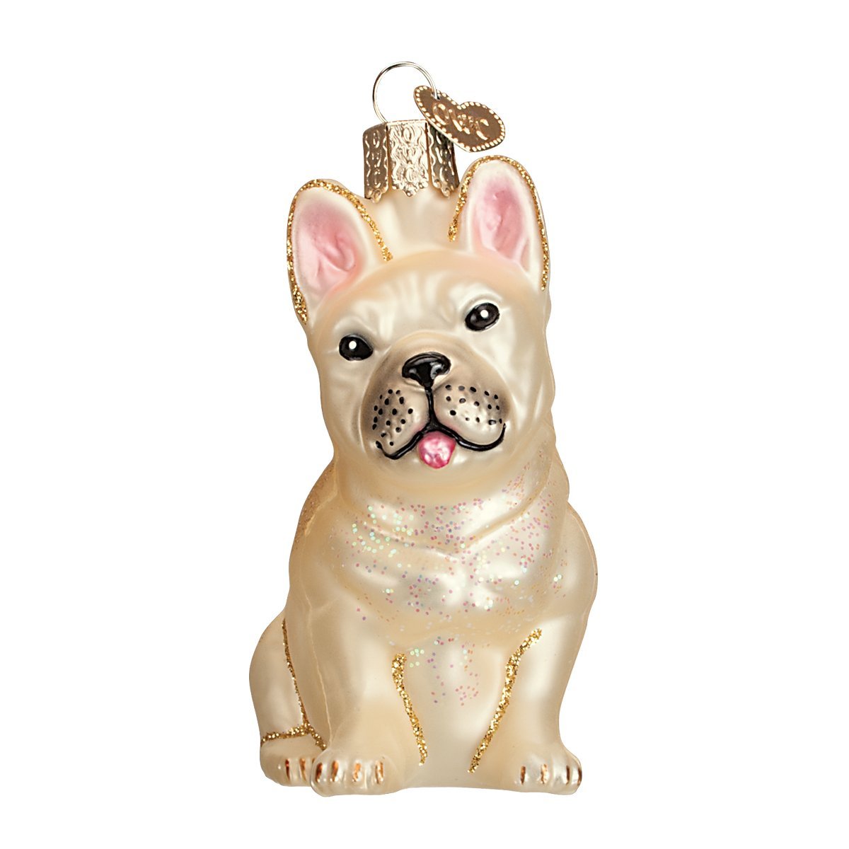Old World Christmas Ornaments: French Bulldog Glass Blown Ornaments for Christmas Tree (12436)