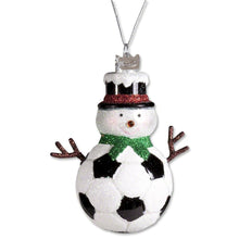 Kurt Adler Noble Gems Glass Soccer Snowman Ornament