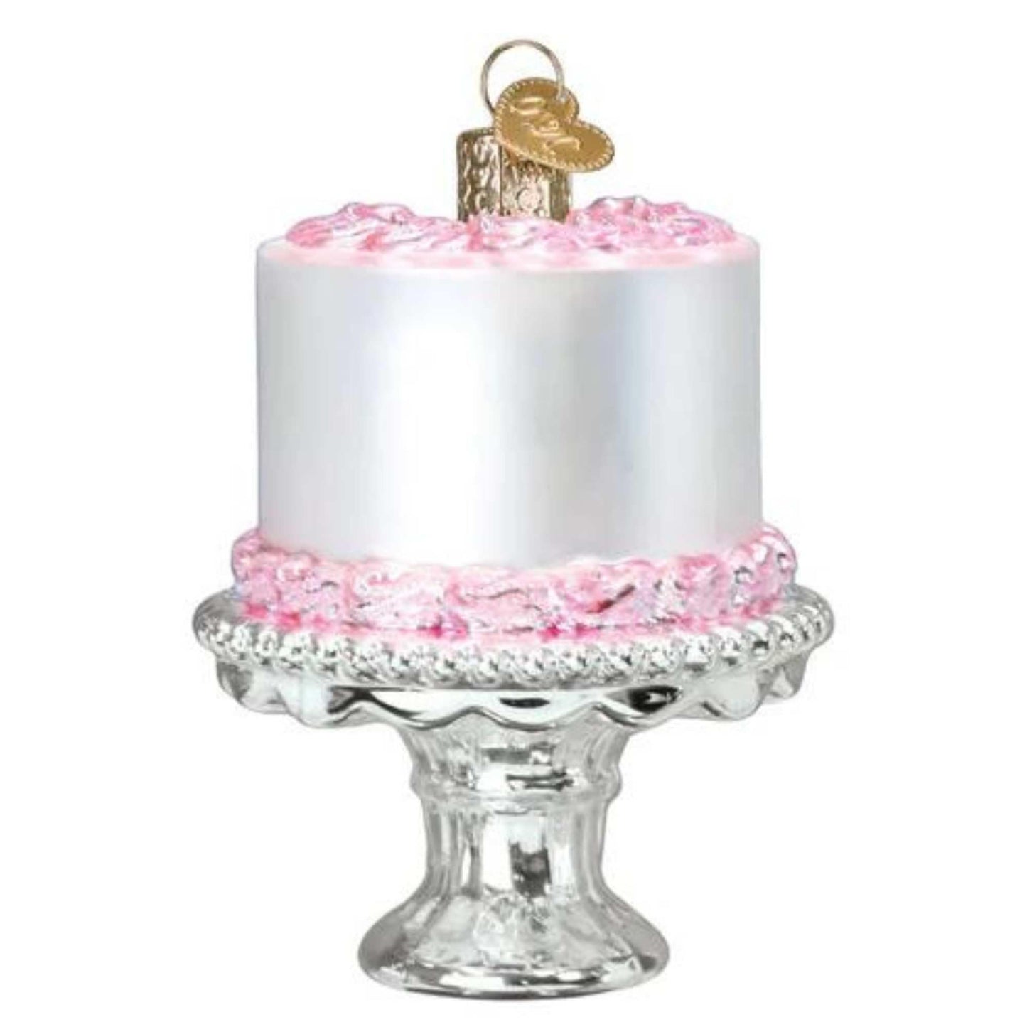 Old World Christmas Cake on Stand Glass Blown Ornament for Christmas Tree, Handcrafted Holiday Decoration, Dessert - Cake Collection