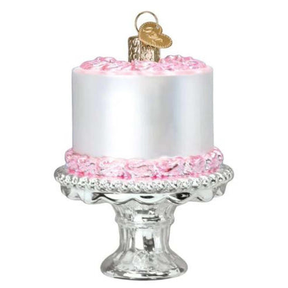 Old World Christmas Cake on Stand Glass Blown Ornament for Christmas Tree, Handcrafted Holiday Decoration, Dessert - Cake Collection
