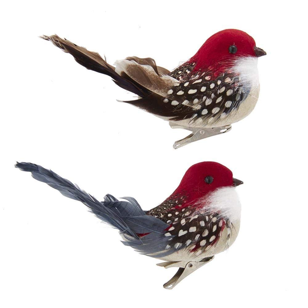 Kurt Adler Bird Clip-On Ornaments 2 Assorted