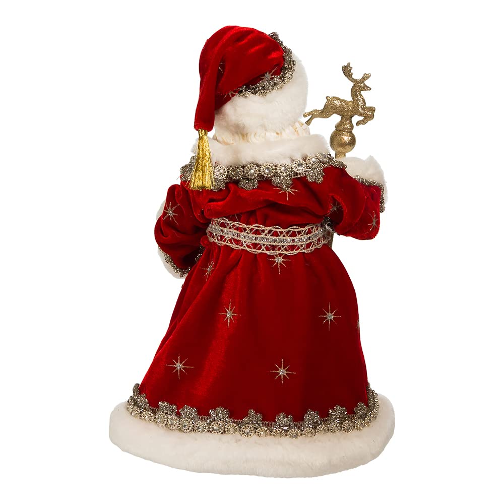 Kurt S. Adler 10.5-Inch Fabriché Regal Red Santa Table Piece