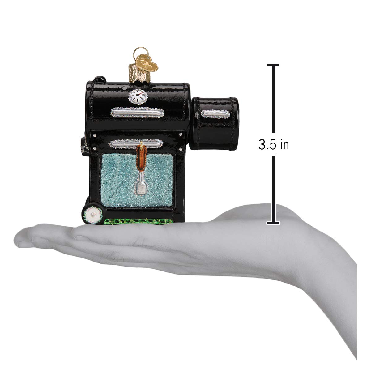 Old World Christmas Smoker BBQ Glass Blown Ornament for Christmas Tree, Handcrafted Holiday Decoration, Kitchen Collection