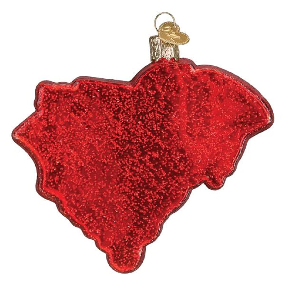 Old World Christmas State of South Carolina Glass Blown Ornament for Christmas Tree, Handcrafted Holiday Decoration, States Collection