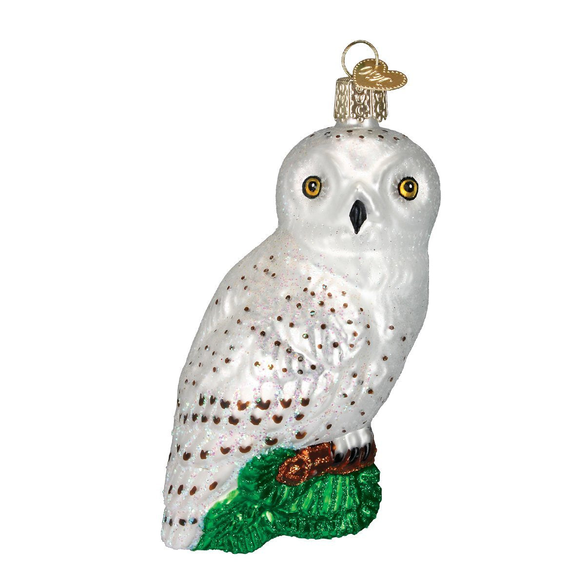 Old World Christmas Ornaments: Great White Owl Glass Blown Ornaments for Christmas Tree (16079)