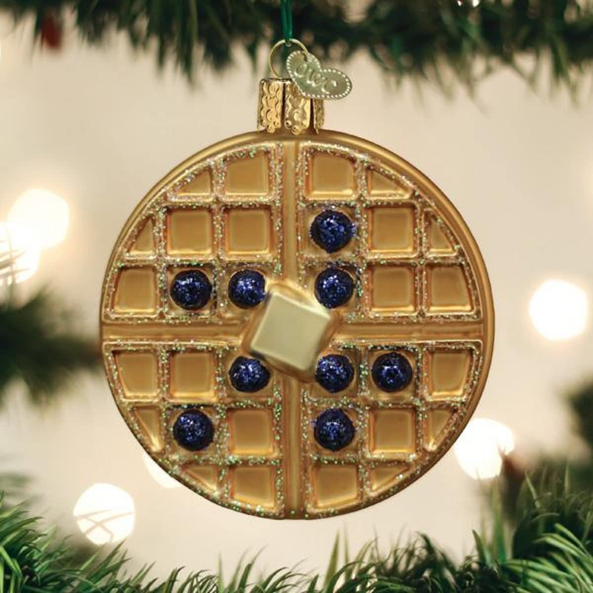 Old World Christmas Waffle Blown Glass 2020 Unique Christmas Ornaments for Christmas Tree Decorations
