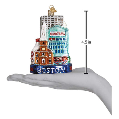 Old World Christmas Glass Blown Ornament Boston City (20094)