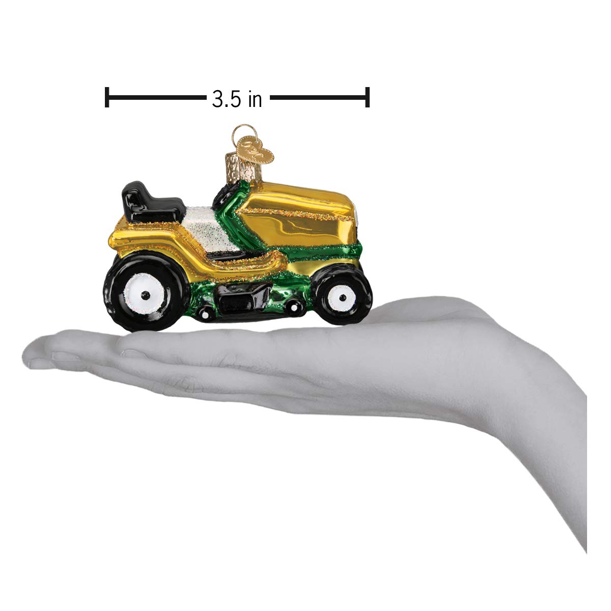 Old World Christmas Riding Lawn Mower 3.5 x 2.25