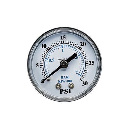 Poolzilla Pressure Gauge, ¼” NPT Thread, Measures from 0-30PSI/0-60PSI