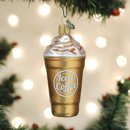 Old World Christmas Blended Coffee Glass Blown Ornament for Christmas Tree, Handcrafted Holiday Decoration, Coffee Collection