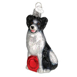Old World Christmas Ornaments: Border Collie Glass Blown Ornaments for Christmas Tree (12302)
