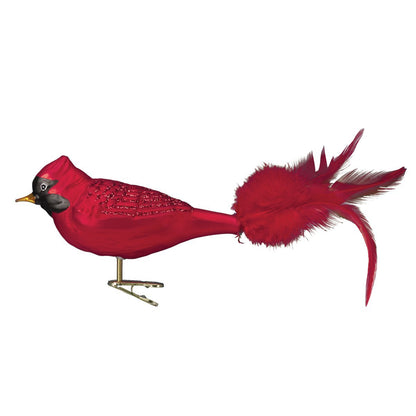 Old World Christmas Large Red Cardinal Glass Blown Ornament for Christmas Tree, Handcrafted Holiday Decoration, Bird Watcher Clip Collection