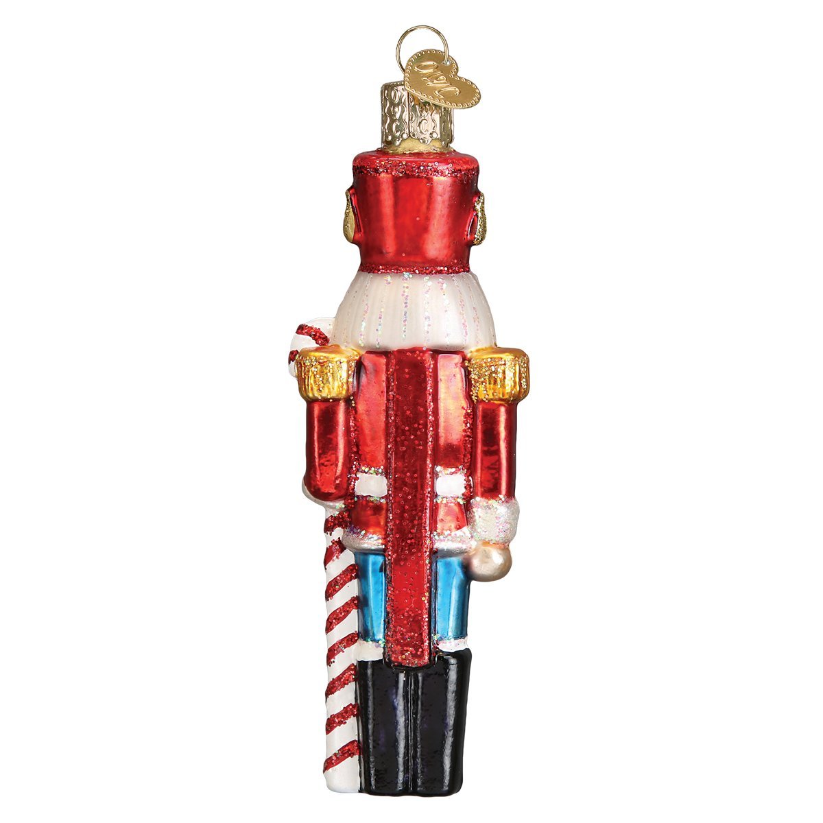 Old World Christmas Peppermint Nutcracker Glass Blown Ornament for Christmas Tree, Handcrafted Holiday Decoration, Holiday Collection