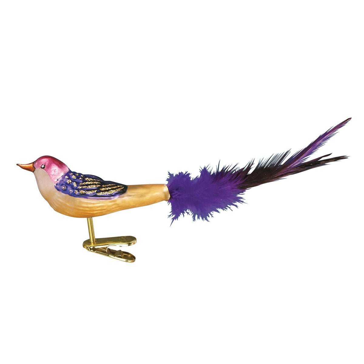 Old World Christmas Miniature Lovebird Glass Blown Ornament for Christmas Tree, Handcrafted Holiday Decoration, Bird Watcher Clip Collection