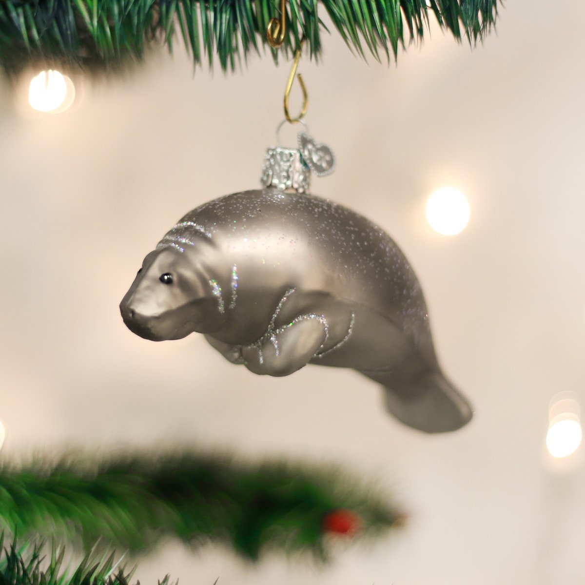 Old World Christmas Manatee Glass Blown Ornament for Christmas Tree