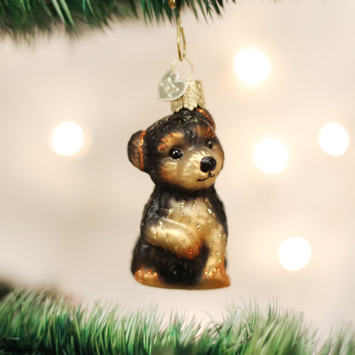 Old World Christmas Boston Terrier Glass Blown Ornament for Christmas Tree, Handcrafted Holiday Decoration, Dog Collection