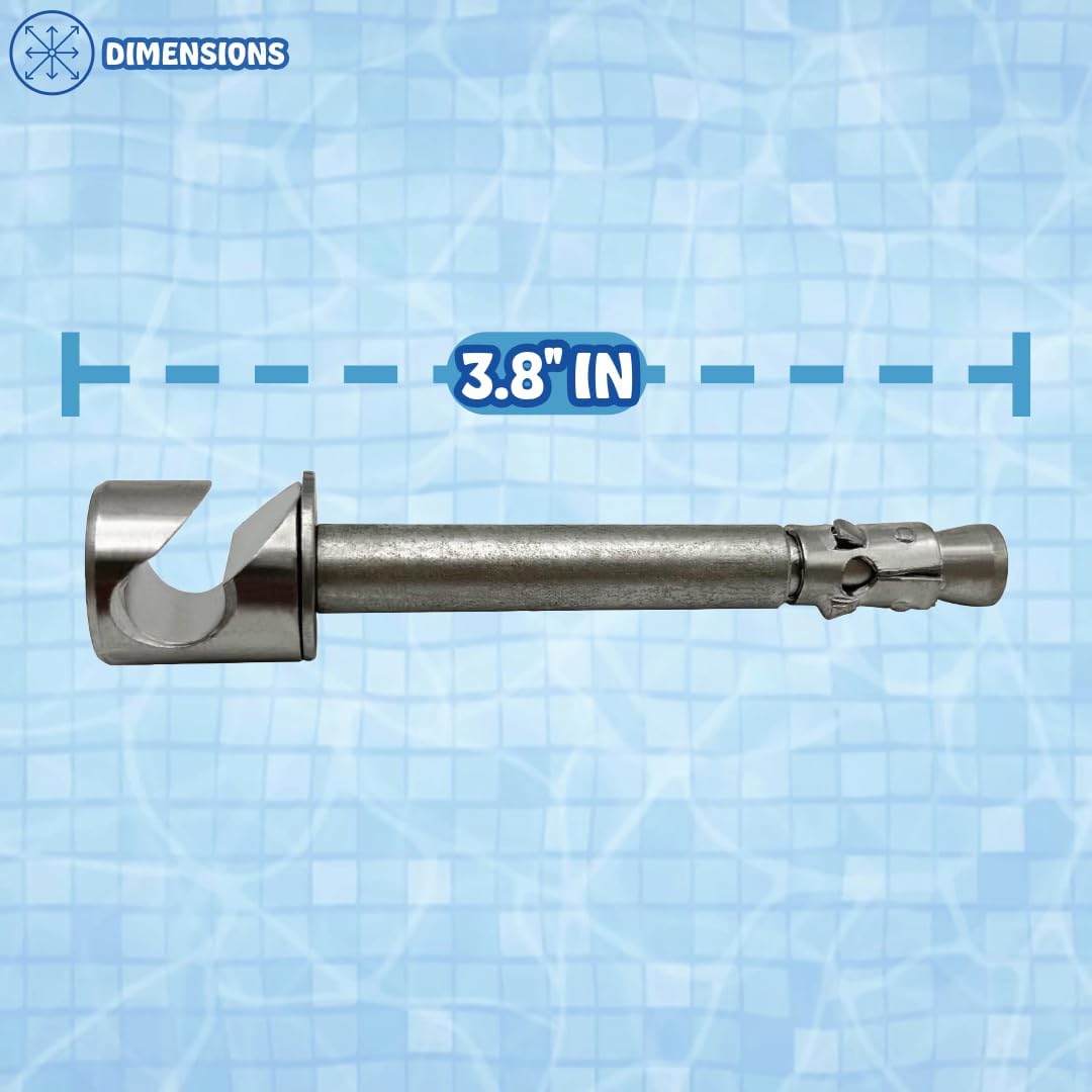 Poolzilla Stainless Steel 3" Wall Anchor for Pool Safety Covers