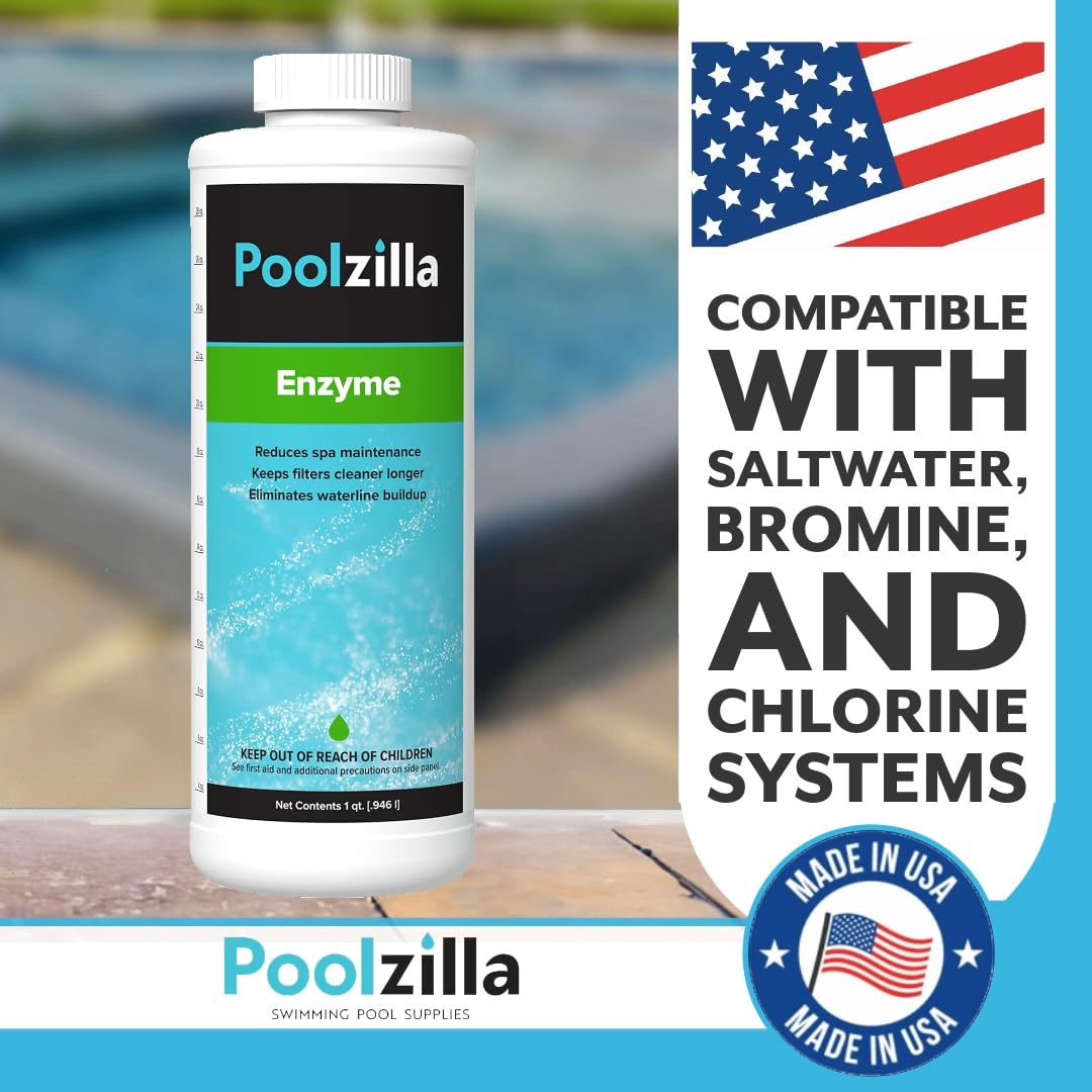 Poolzilla Enzyme (1 QT) for Reduced Water Maintenance, Balanced pH Levels