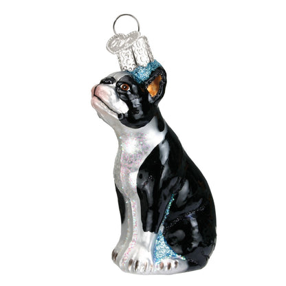 Old World Christmas Boxer Dog Glass Blown Ornament for Christmas Tree, Handcrafted Holiday Decoration, Dog Collection