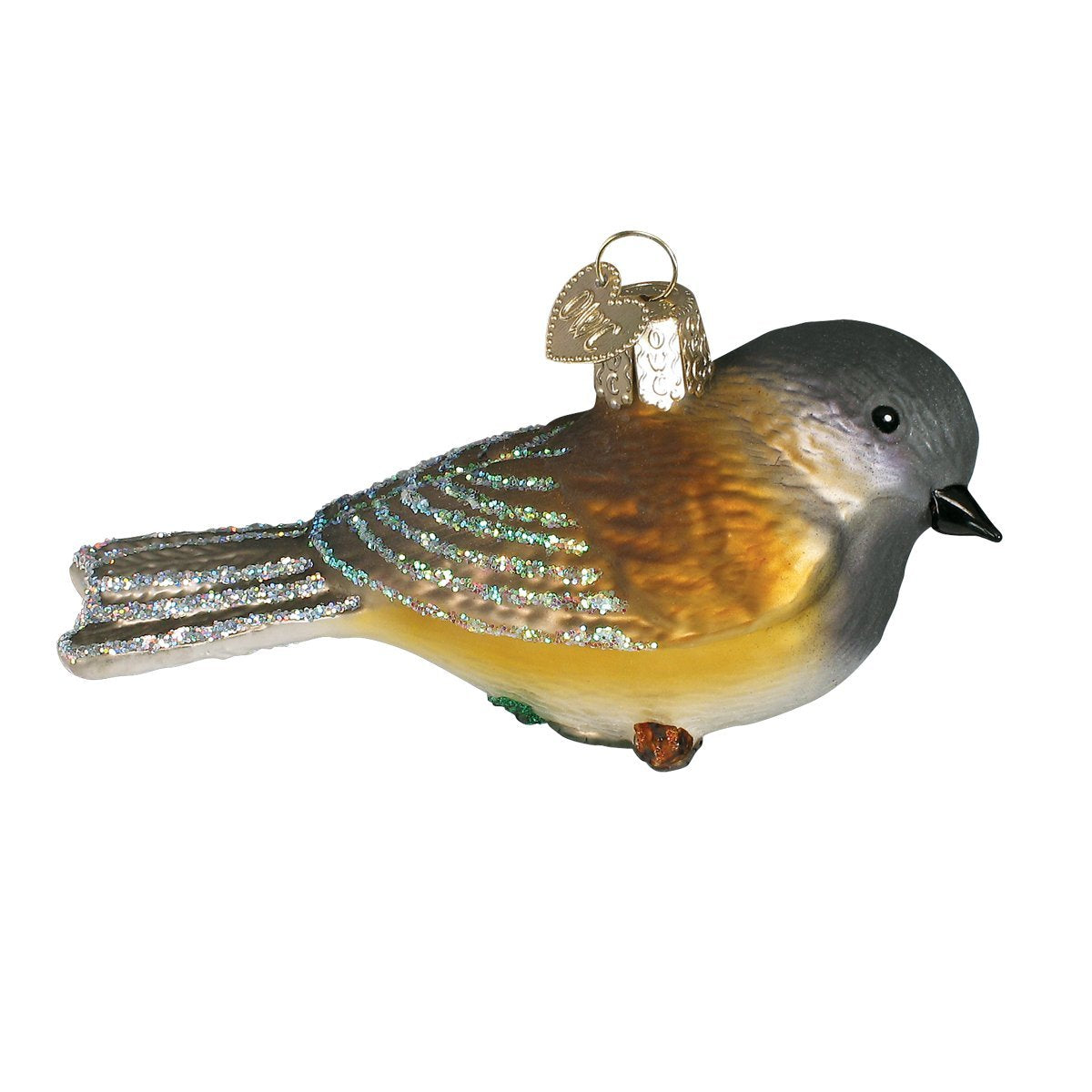 Old World Christmas Black‑Capped Chickadee Glass Blown Ornament for Christmas Tree, Handcrafted Holiday Decoration, Bird Watcher Collection