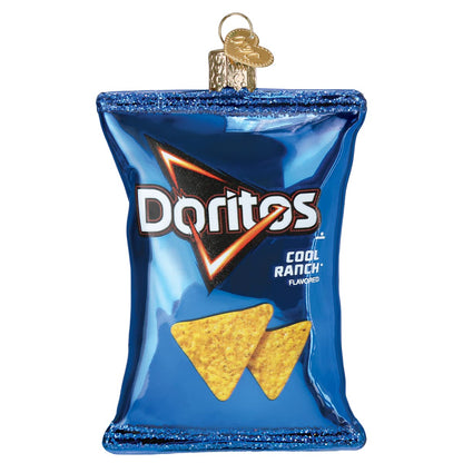 Old World Christmas Doritos Cool Ranch Chips Glass Blown Ornament for Christmas Tree, Handcrafted Holiday Decoration, Snack Collection