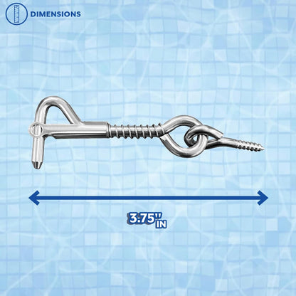 Poolzilla Pool Safety Fence Latch - 3.75’’ in. Spring Hook and Eye Safety Tool for Pool Safety Fencing