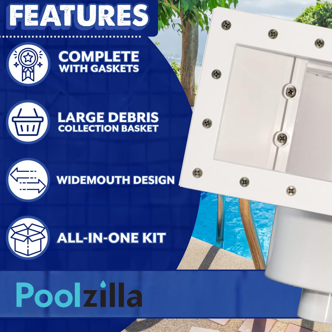 Poolzilla Wide-Mouth Complete Thru-Wall Skimmer Kit | Above-Ground