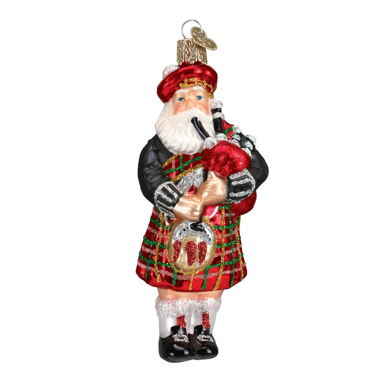 Old World Christmas Ornaments: Assortment of Santas Glass Blown Ornaments for Christmas Tree, Highland Santa 5 Inches