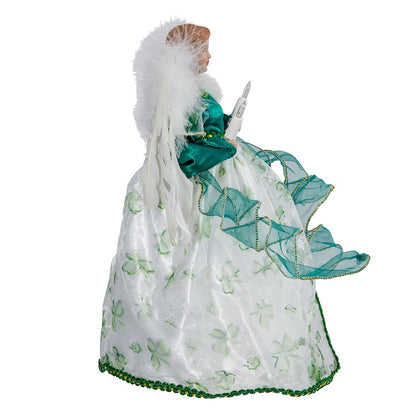 Kurt Adler UL 10-Light Angel Treetop Figurine, 12-Inch, Irish Tree Topper