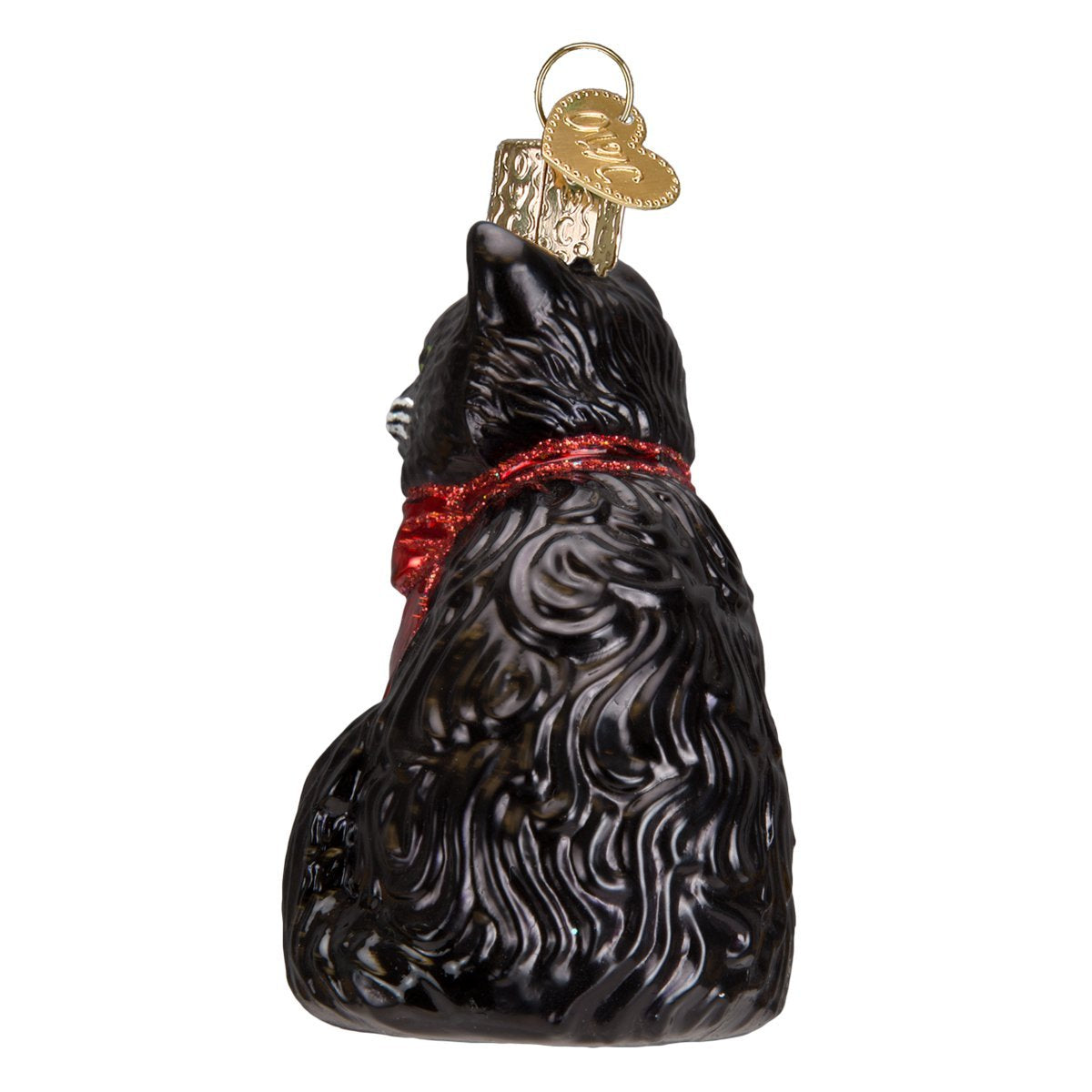 Old World Christmas Tuxedo Kitty Glass Blown Ornament for Christmas Tree, Handcrafted Holiday Decoration, Cat Collection