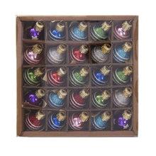 Kurt S. Adler Miniature Decorative Glass Ball Ornaments, 25 Piece Set
