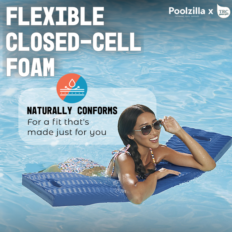 Poolzilla Noodle Plank Pool Float - 50’’ Lounger for Pools, Spas, and Padded Poolside Seating