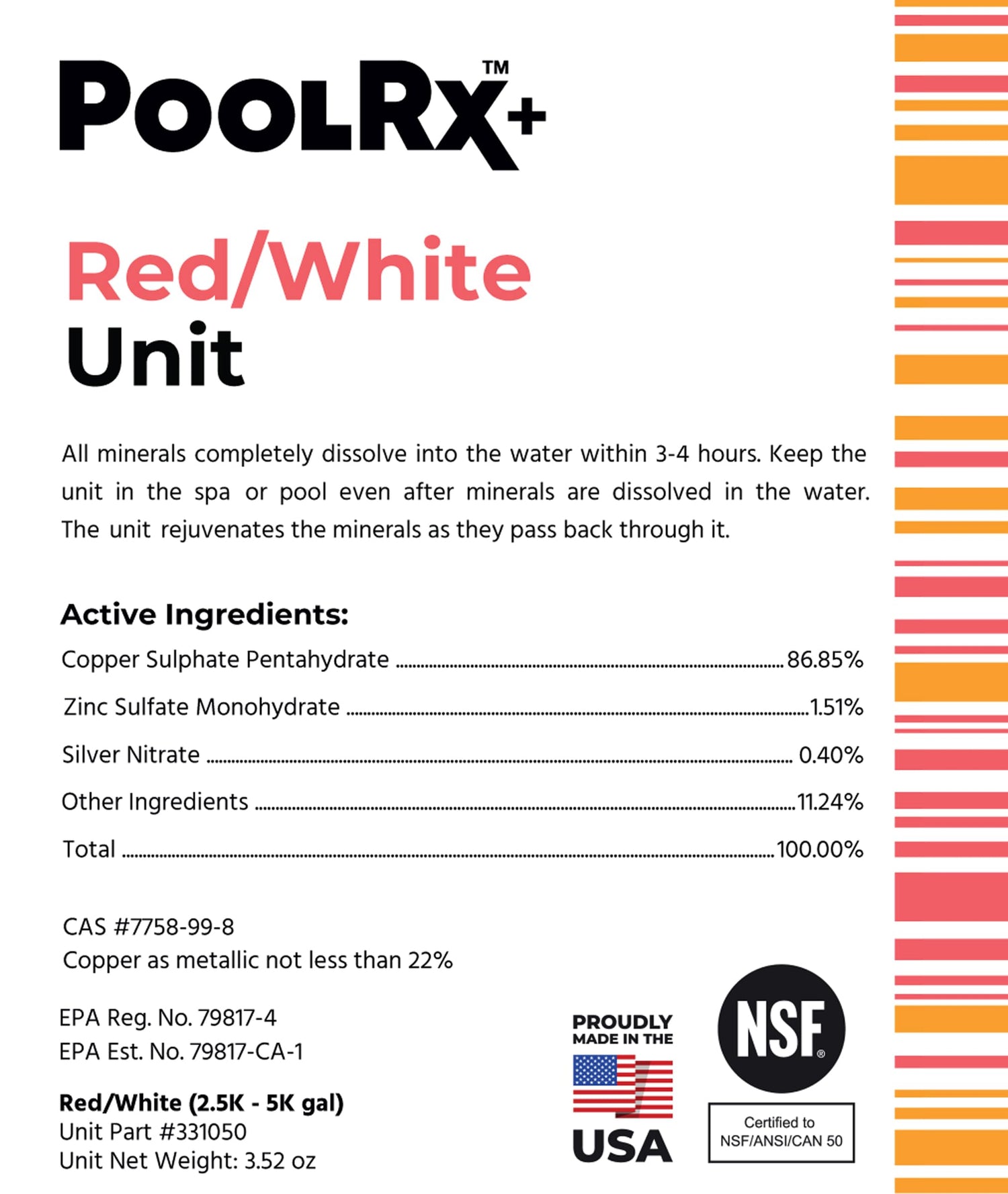 PoolRx | Red & White Unit | 2.5k-5k Gallons