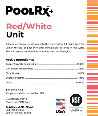 PoolRx | Red & White Unit | 2.5k-5k Gallons