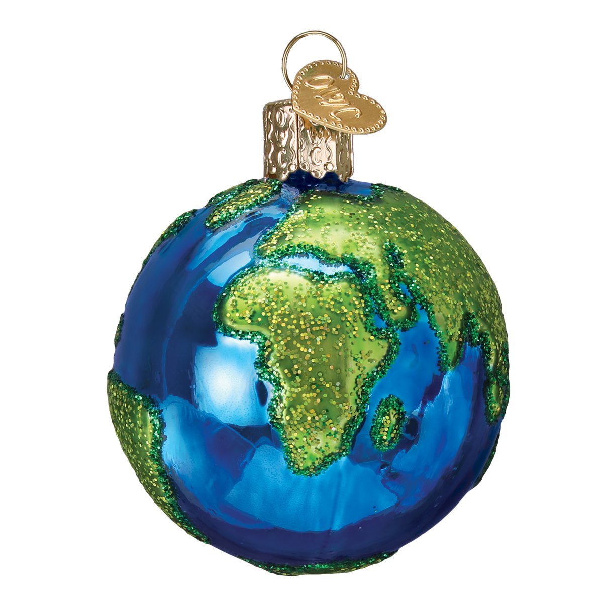 Old World Christmas Planet Earth Glass Blown Ornament for Christmas Tree, Handcrafted Holiday Decoration, Outer Space Collection