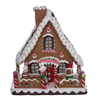 Kurt Adler 10" Battery-Operated Claydough LED Gingerbread House Tablepiece