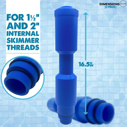 Poolzilla Skimmer Winterizing Plug, 16.5" Ice Guard, Compatible with  1½’’ and 2’’ Threaded Skimmers