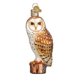 Old World Christmas Barn Owl Glass Blown Ornament for Christmas Tree, Handcrafted Holiday Decoration, Owl Collection