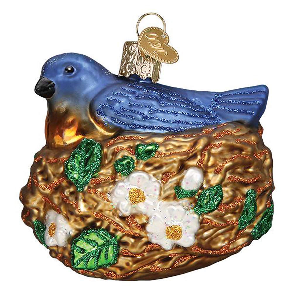 Old World Christmas Ornaments Bird in Nest Glass Blown Ornaments for Christmas Tree