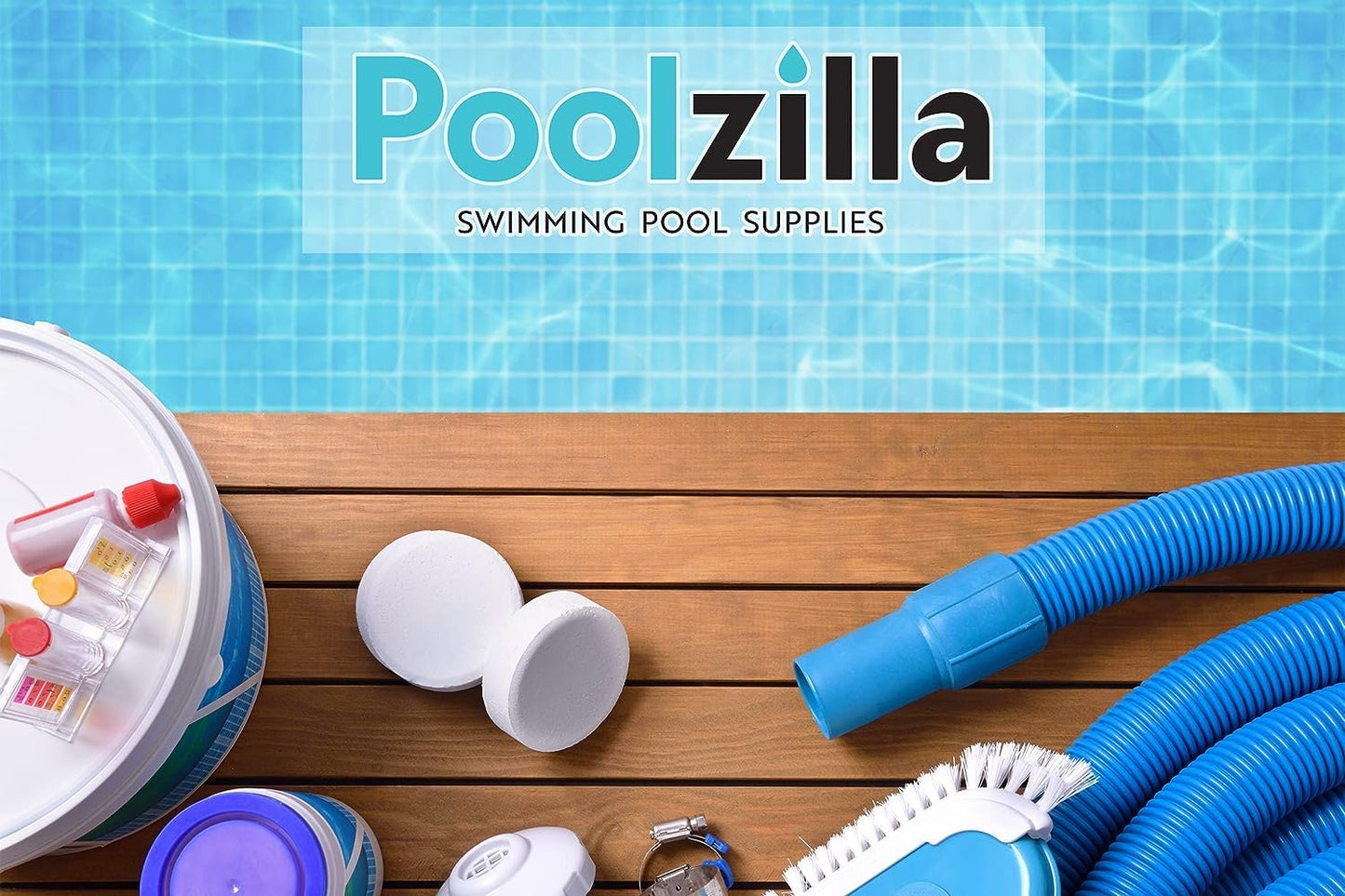 Poolzilla Heavy Duty Swimming Pool Backwash Hose | 2"x50' | Black | Includes Steel Clamp