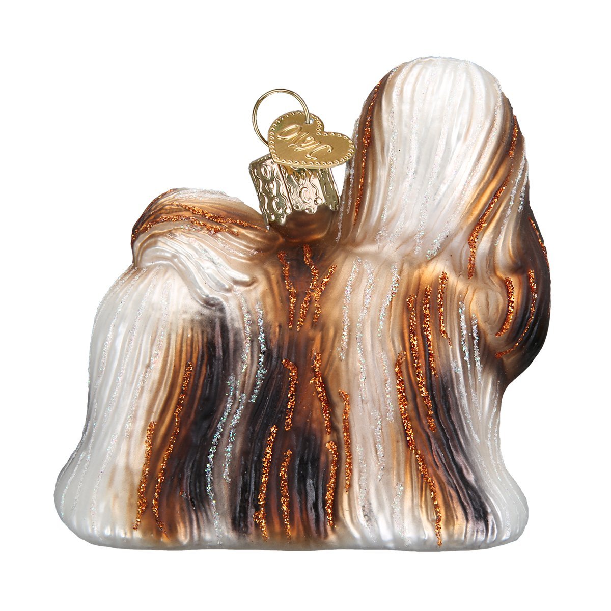 Old World Christmas 12172 Ornaments: Dog Collection Glass Blown Ornaments for Christmas Tree, Shih Tzu, Brown, 3