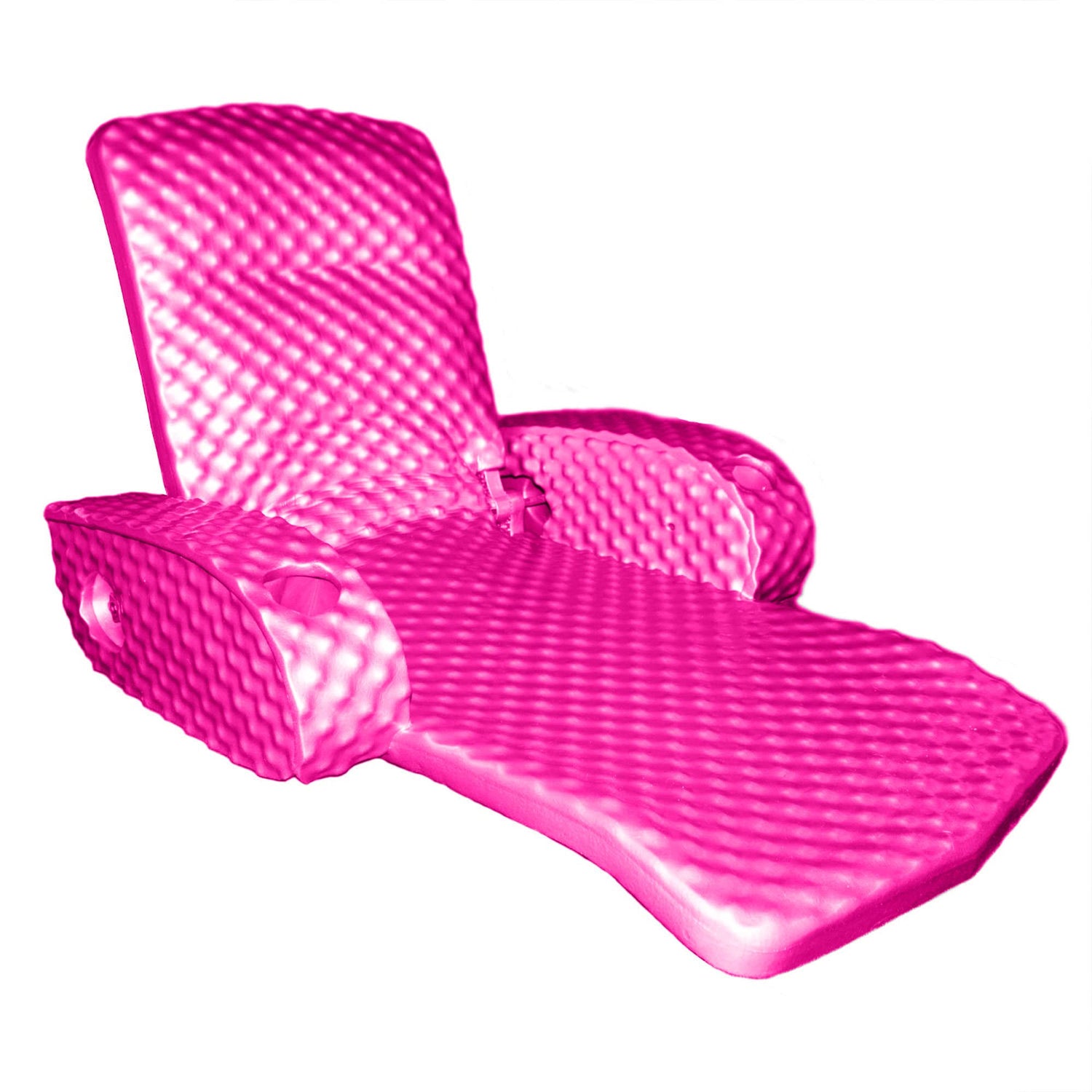 TRC Recreation Super Soft Adjustable Pool Recliner Float Portable Comfortable Chair Lounger with Cup Holders for Swimming Pool Essentials, Pink